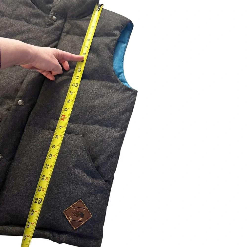 The North Face Puffer Vest Goose Down Men's M Medium Grey zipper gorpcore winter
